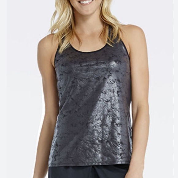 Fabletics Eiffel Tank Charcoal Petal Print Size Large NWT - Picture 7 of 7